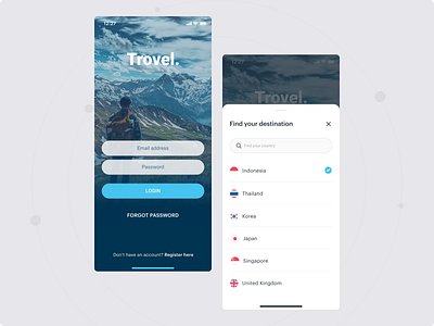 Trovel - mobile aps #daily shots banner banner design banners branding design graphic design illustration logo mobile mobile app travel ui ux web