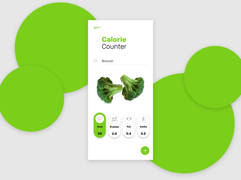 Calorie Calculator protein fat calorie design daily ui 004 daily 100 challenge dailyui 004 004 calories counter calculator vegetable vegan food app dailyui ui web design