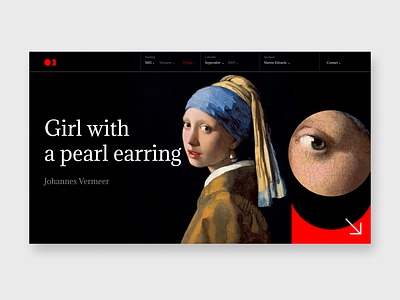 Girl with a Pearl Earring art concept dribbble fashion filter filtering gallery gallery art girl inspiration painting popular promo site design top ui ux vermeer web web design