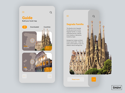 Travel application app app design application guide sagrada familia shm site travel ui web webdesign
