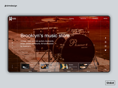 Brooklyn's music store concept drums e commerce guitars music music instrument music store shmdesign site design ui web web design
