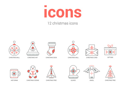Set of christmas icons