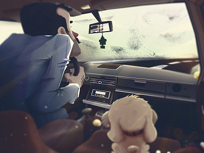 Kivircik artwork car character design digital art illustration still frame