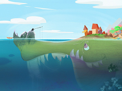 Crocodile Park artwork character design crocodile digital art illustration still frame underwater