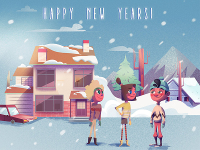 Happy New Year! art artwork character character design christmas digital art illustration new year