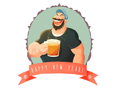 Happy new years from Bluto! 2016 art artwork bluto character character design digital art illustration new year