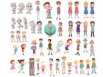 Character Page character character design color doodle drawing game girls illustration sketch visual development