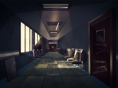 Horrible Hospital Corridor animation art artwork background conceptart dark digitalart game horror hospital illustration scare