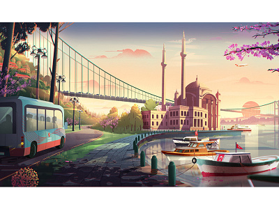 Turkish Airlines Illustrations 04 artwork background character design color conceptart digital art digitalart illustration landscape nature
