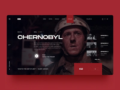 HBO Redesign chernobyl hbo popular redesign series trends tv series ui ux web web design website