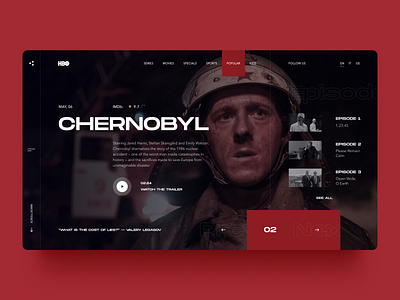 HBO Redesign chernobyl hbo popular redesign series trends tv series ui ux web web design website