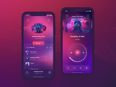 Music App Concept concept cyberpank deezer mobile music app player soundcloud spotify