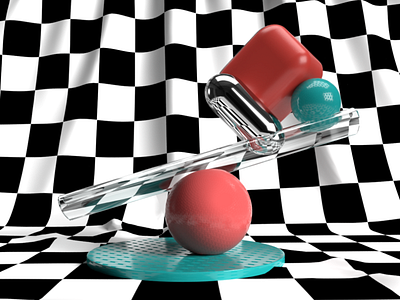Composition III 3d 3d art abstract balance balanced branding c4d checked daily digital dimension experiment forms geometric graphic illustration style visual style