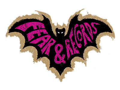 Fear & Records Logo design grungy hand drawn logo