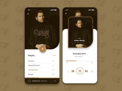 Wilder Woods | Music Player audio player conceptual mobile music needtoreathe ui ux web design wilder woods