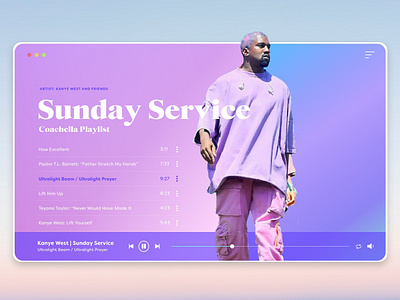 Sunday Service | Music Player Desktop Design audio player conceptual desktop desktop app kanyewest mockup design music player sketch uidesign web design