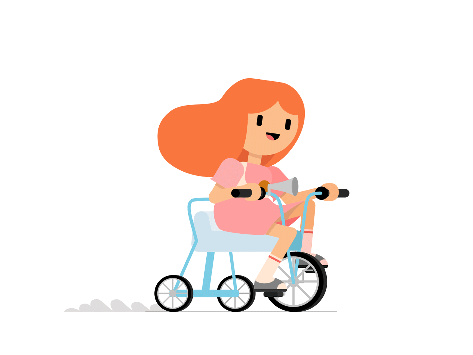 Riding bike 2d animation bike gif girl illustration