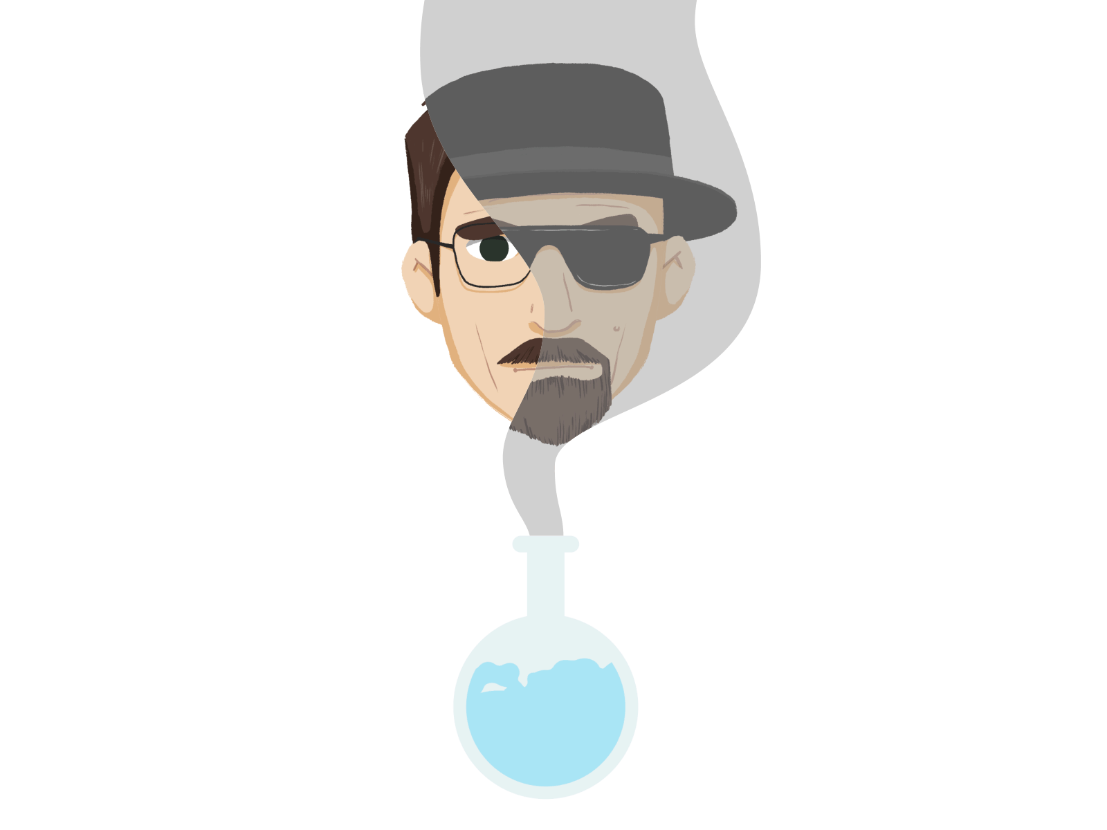 I am the danger. 2d animation breaking bad character design flask gif heisenberg illustration smoke walter white