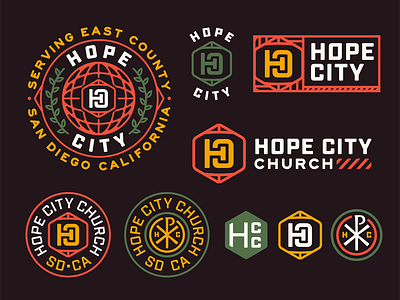 Hope City Church Brand Family badge branding church hope icon jesus logo logos mark ministry seal