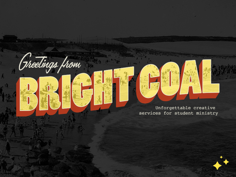Bright Coal Postcard postcard design vintage retro church design postcard