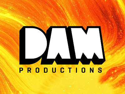 DAM Productions Logo 3d brand branding damn design extrude illustration initials logo logo 3d