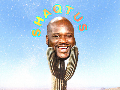 Shaqtus basketball cactus collage photoshop shaq