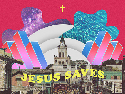 Jesus Saves christianity church collage collage art collageart jesus ministry sermon series student ministry surrealism youth ministry