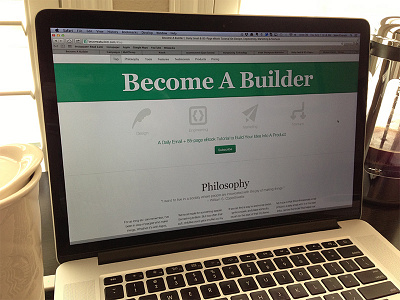 LAUNCHED: Become A Builder become a builder bootstrap green product ui website