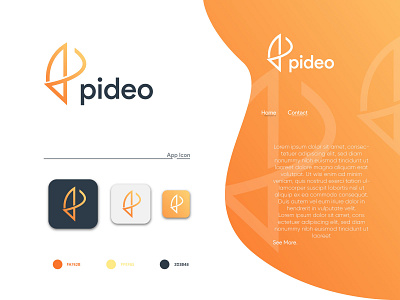 Pideo absract abstract design app app design brand brand design branding clean company logo design flat icon identity logo logodesign logotype vector vector illustration