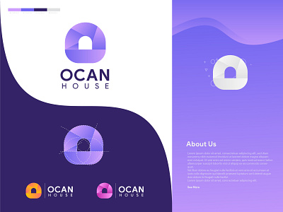 Ocan House abstract abstract logo brand brand design branding clean design flat home logo homepage house house logo icon identity logo o letter logo ocan ocean vector