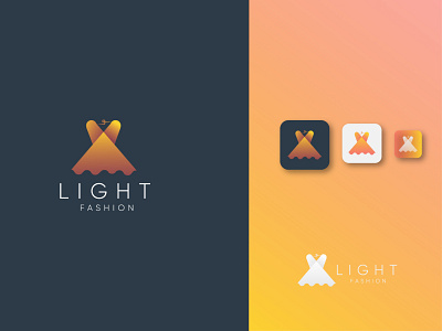 Light Fashion brand branding clean design fashion flat icon identity light logo logo design modern vector