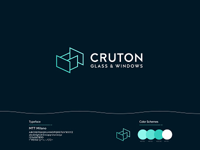 CRUTON Logo abstract logo brand brand design branding c letter clean flat glass icon identity logo vector window