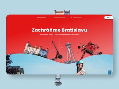 Zachráňme Bratislavu - web concept branding city color design e shop ecommerce kick scooter microsite minimalist presentation scooter typography ui ux web website