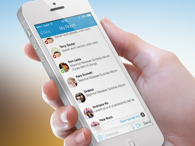Message chat room avatar chat interface ios7 iphone message paltalk text ui ux video