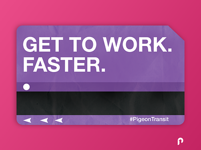 Promotional flyer for the Transit app Pigeon