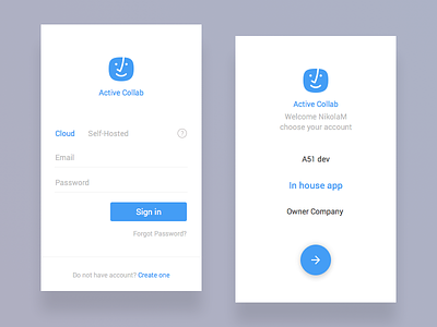 Sign in - choose account account activecollab application color flat icon ios login mobile signin ui ux