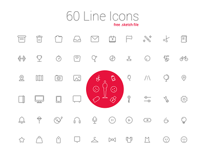 60 Line Icon Set free download activecollab free icons free line icons line icons sketch ui ux