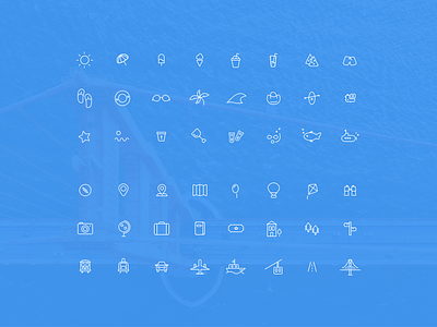 Summer Vacation 48 Line Icons 1000 icons design icon icon set icons illustration line material minimal travel vacation