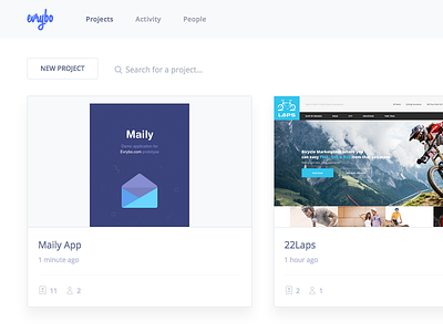Evrybo Project List application collaboration design ios list mobile pages product project ui ux