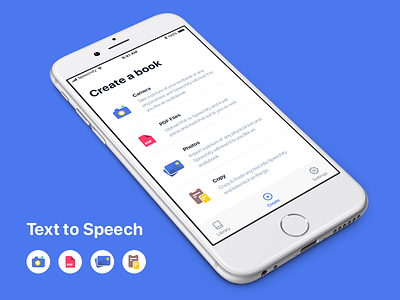 ios Speechify - Text To Speech camera colors icons illustration ios app onboarding ui