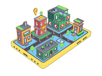 Isometric city architecture candy candy cane city city map flat home house design illustration isometric isometric city isometric illustration isometry vector illustration