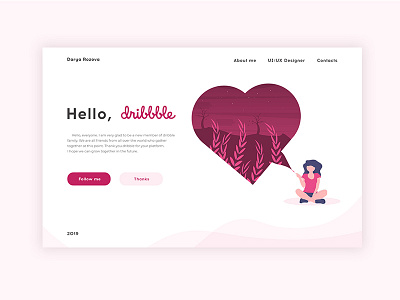 Hello, dribbble design flat illustration minimal ui ux vector web website