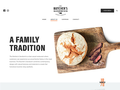 Butchers Sandwich Hero brand design figma food hero marketing photography photoshop restaurant stamp ui ux web web design