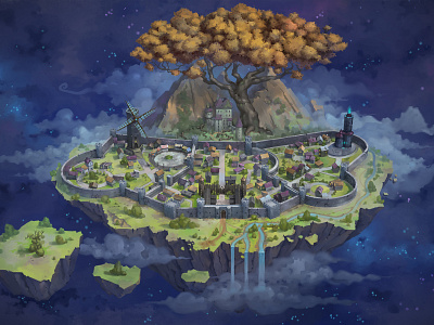 City of Mages GameScreen 2d art 2d design castle environment game art illustration magic