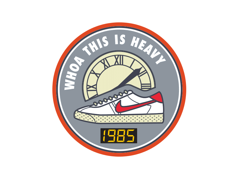 1985 back to the future badge bttf mcfly nike patch