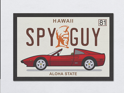 Spy Guy archer car ferrari hawaii license plate magnum