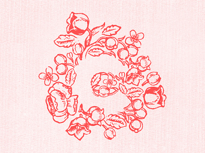 Charm feminine floral monogram negative space