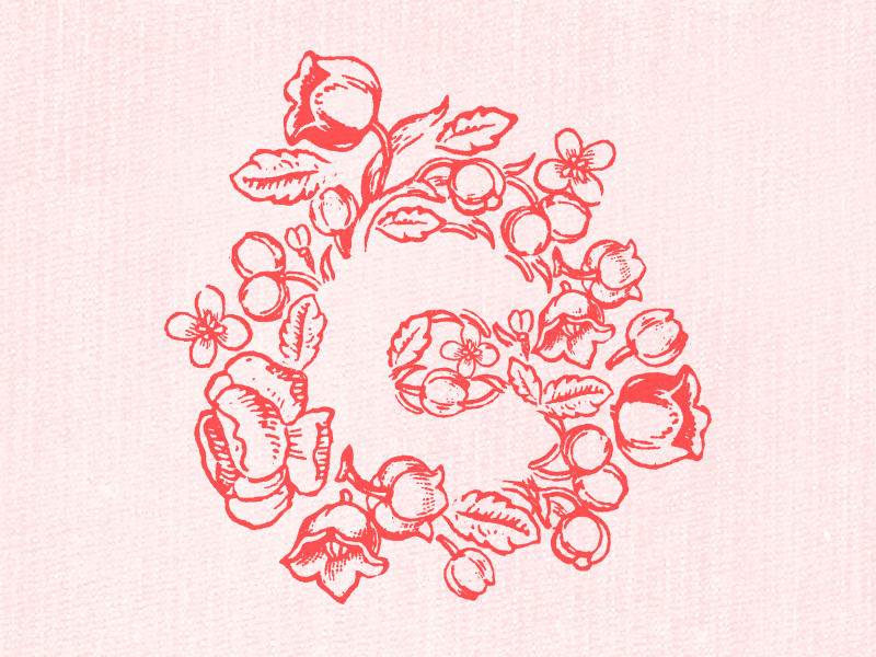 Charm floral monogram negative space feminine
