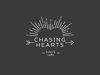 Chasing Hearts Logo Concept arrow heart identity jewelry logo rays