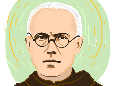 St. Maximilian Kolbe illustration saint